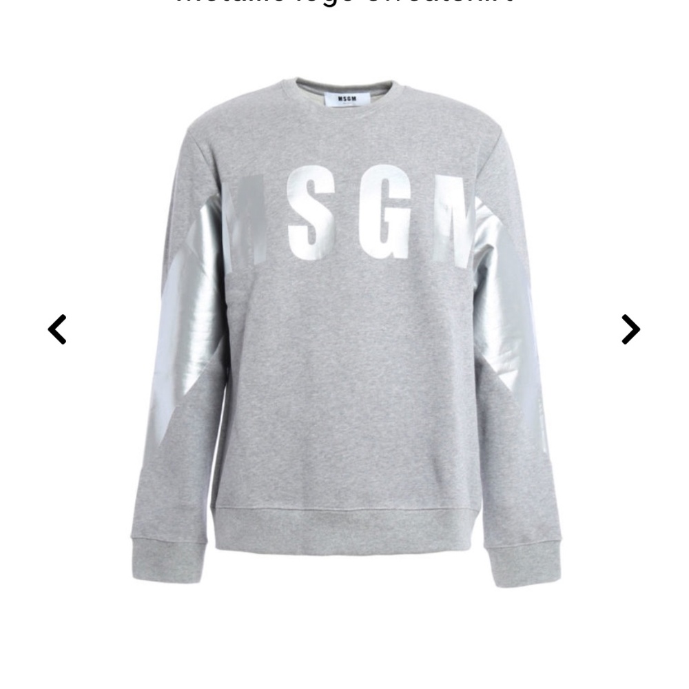 Grey cotton MSGM crewneck sweatshir